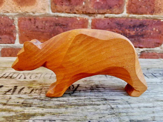 Vintage carved wooden polar bear
