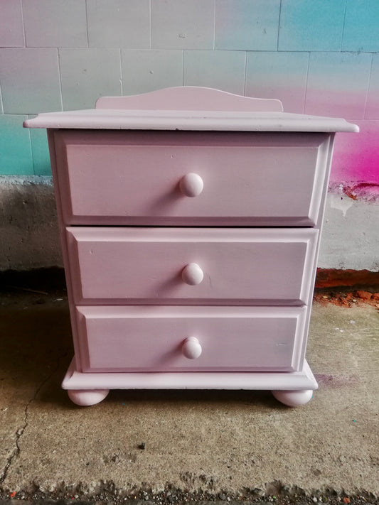 Vintage bedside cabinet painted in Earthborn Rosie Pose