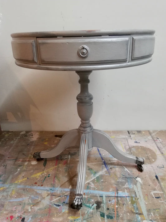 Commission for Linda painted drum table