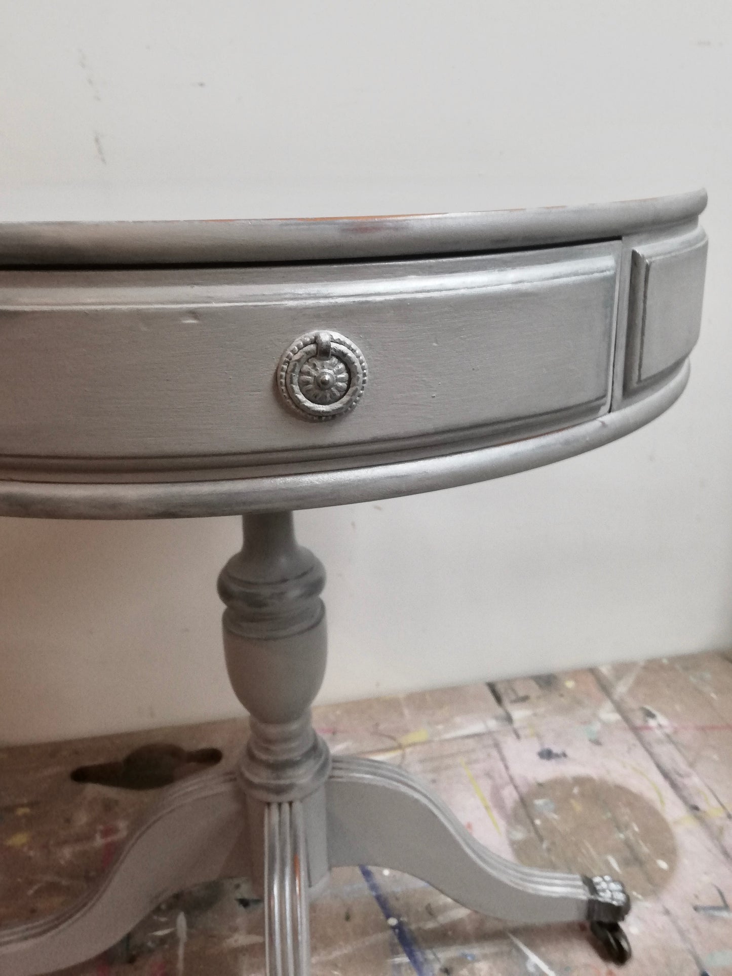 Commission for Linda painted drum table