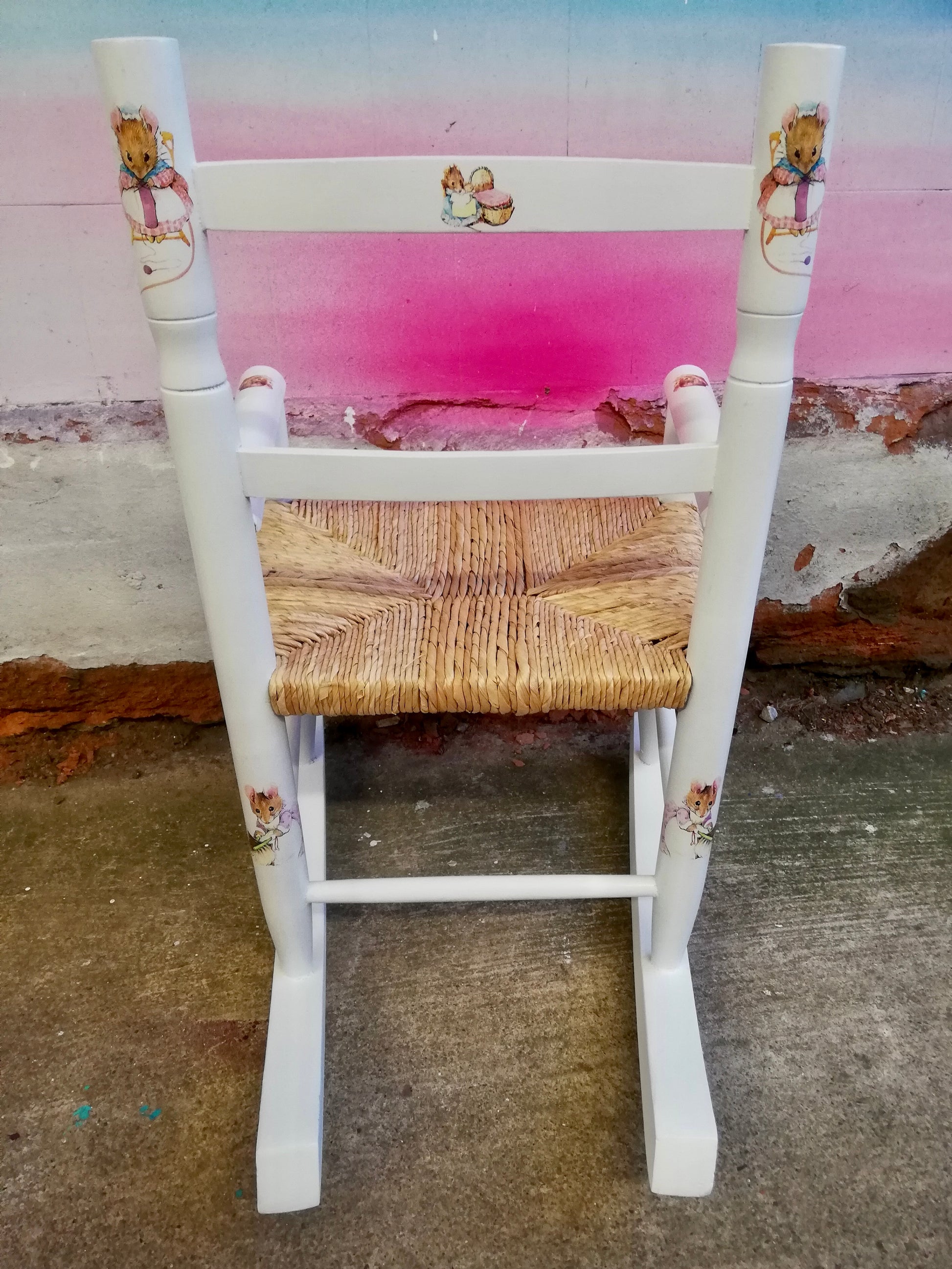 Personalised children's rocking chair - Little Mice Theme - made to order
