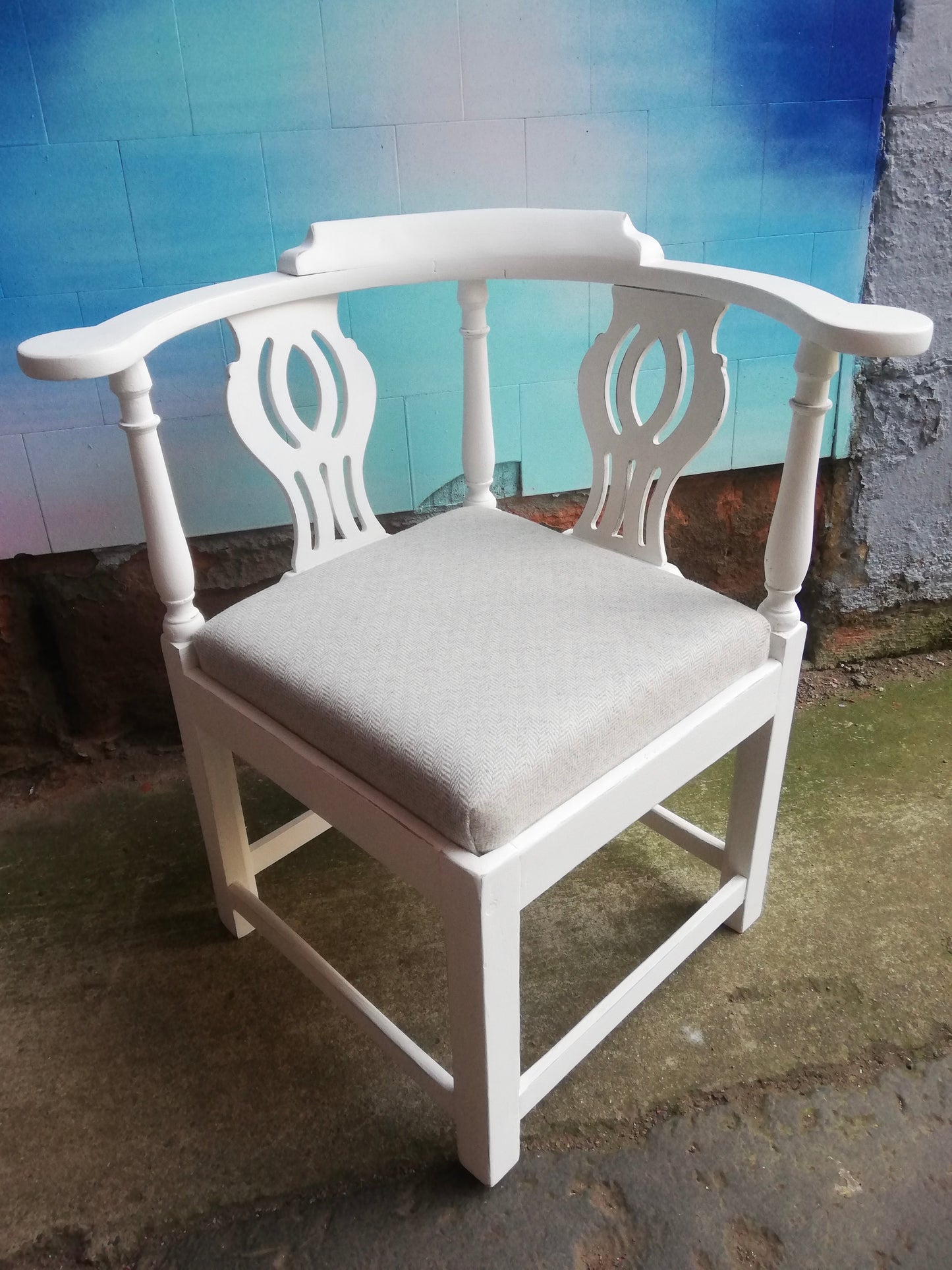 Commission for Anna Martin whitewashed chair