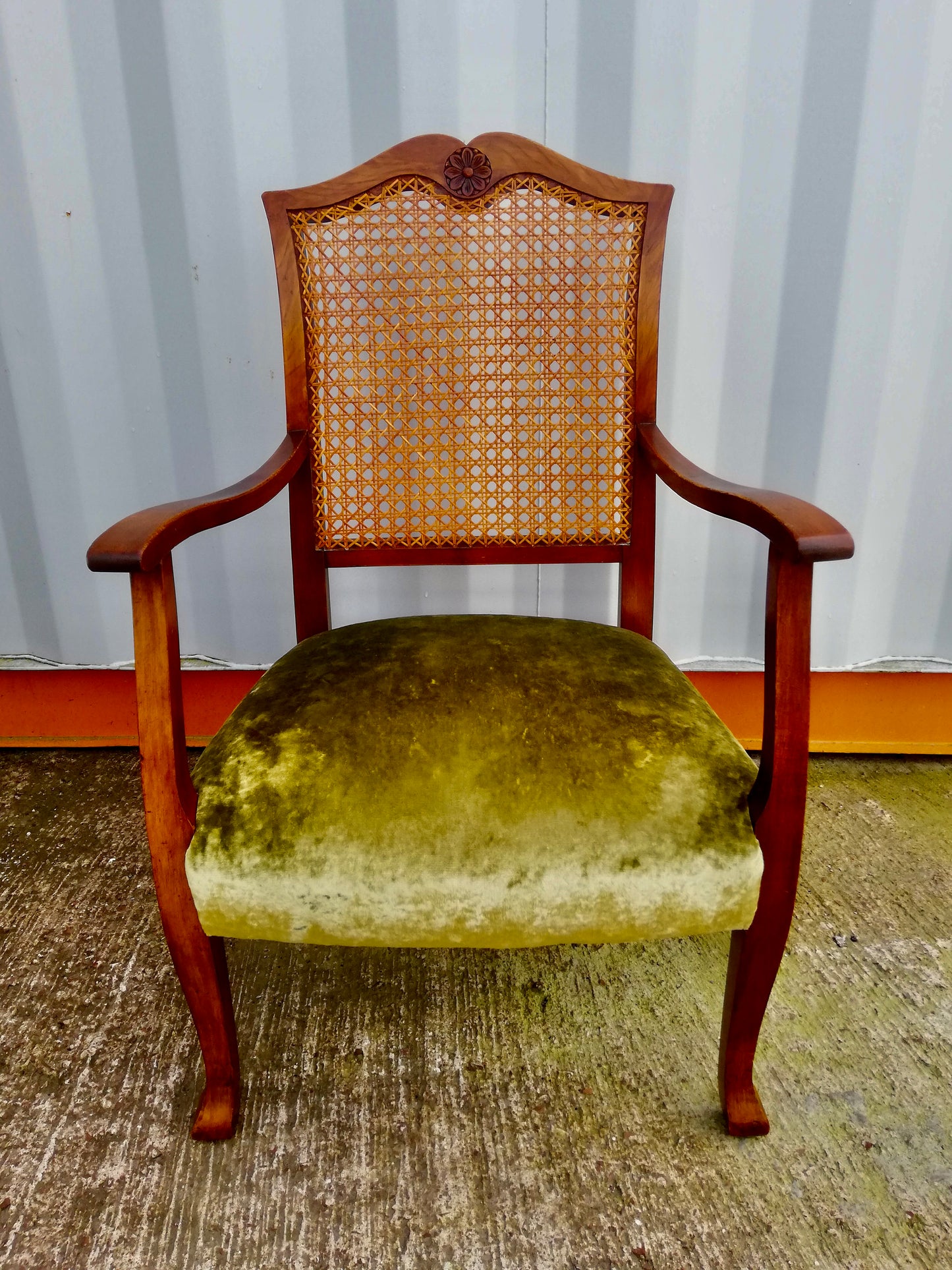 Vintage bergere chair available for reupholstery and painting your choice of colour