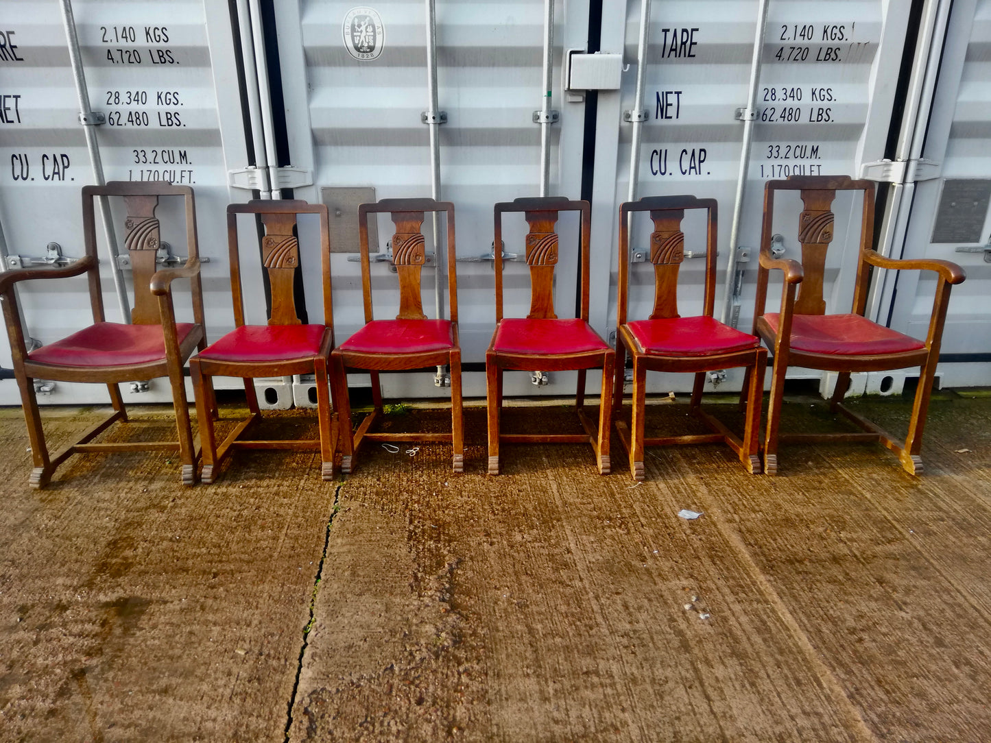 Set of 6 Vintage Art Deco dining chairs available for reupholstery and painting your choice of colour - price includes painting and upholstery