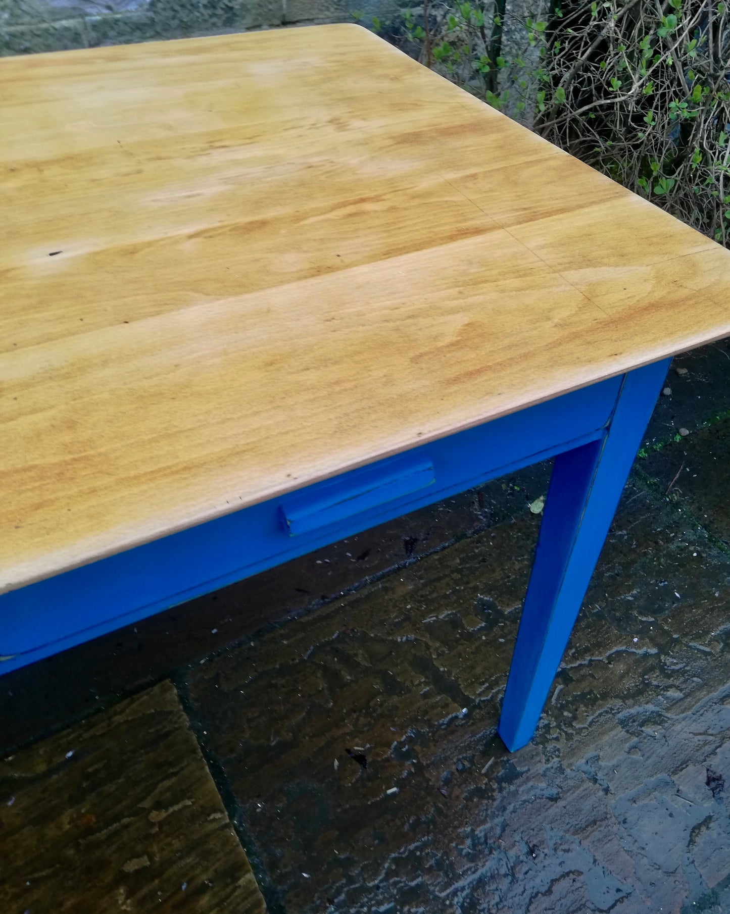 Vintage  Industrial Dining Table / Desk  - in ANNIE SLOAN GIVERNY