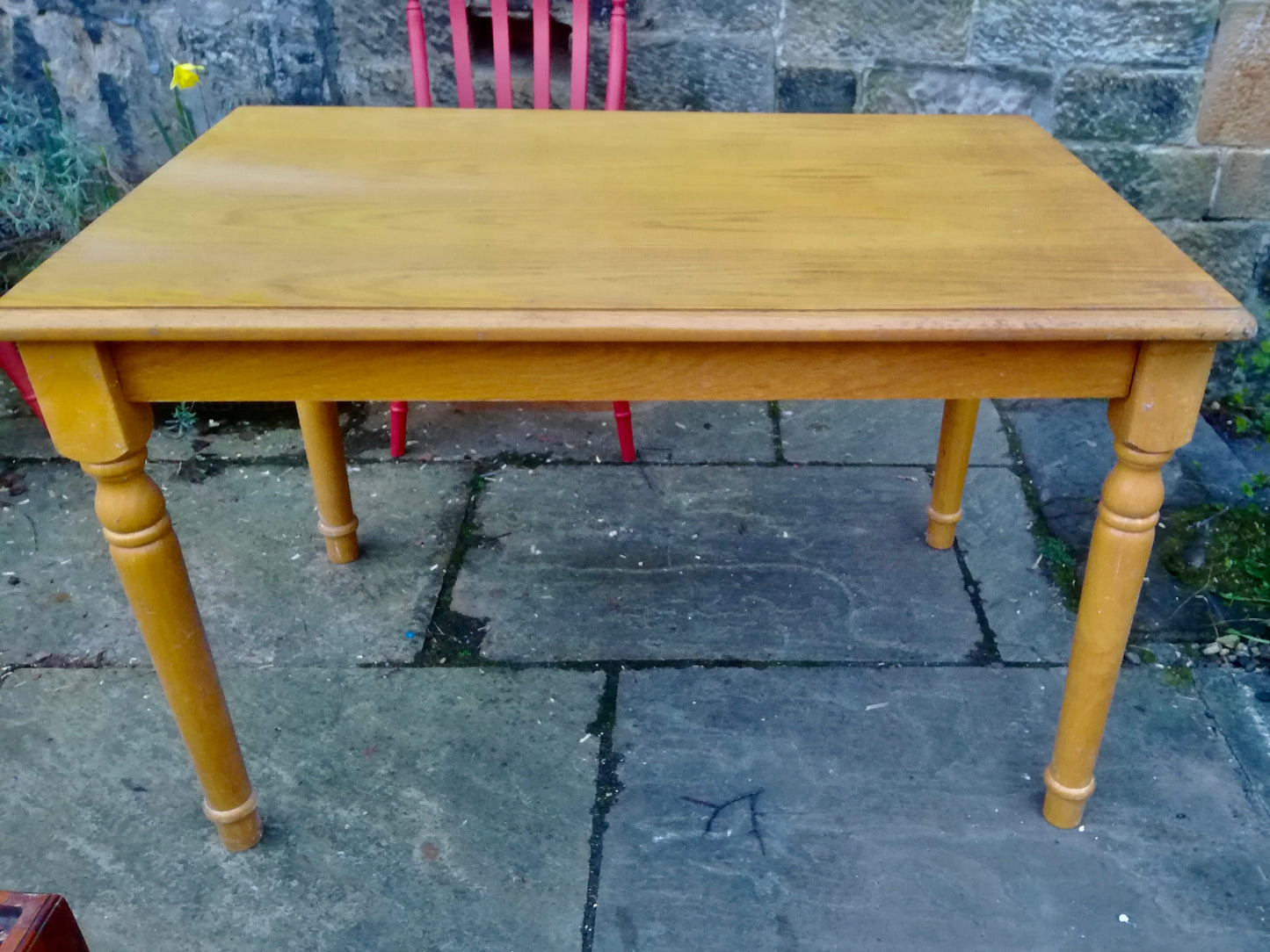 Vintage beech wood dining table  - to have it painted please contact me to discuss what you would like.