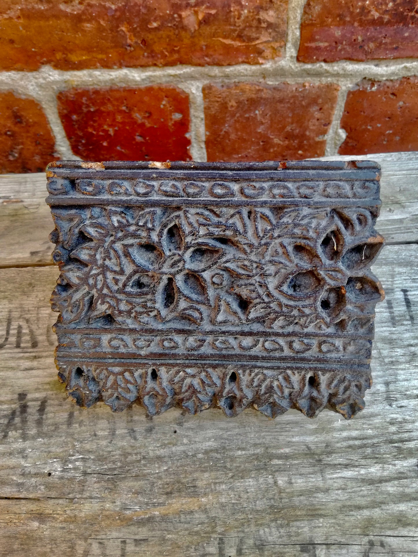 Traditional antique wooden Indian fabric printing block