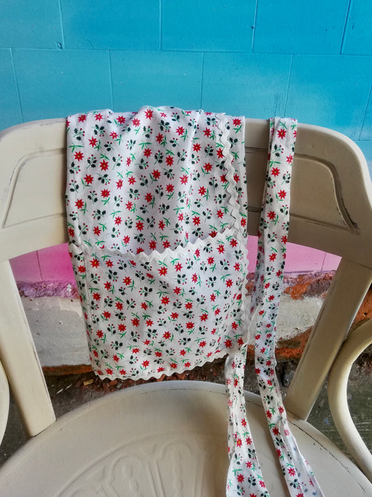 Vintage floral cotton apron