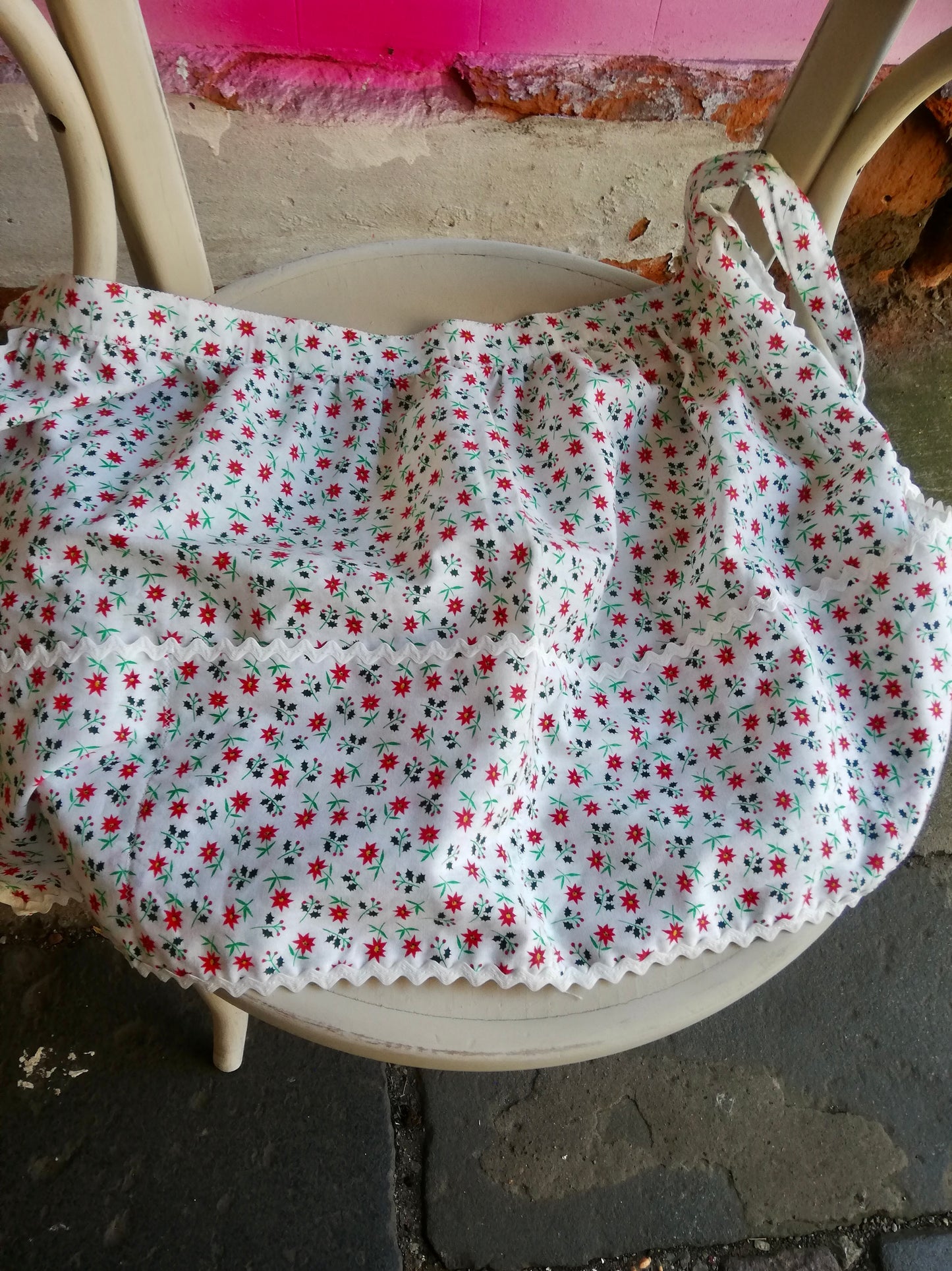 Vintage floral cotton apron