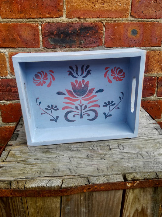 Painted wooden tray