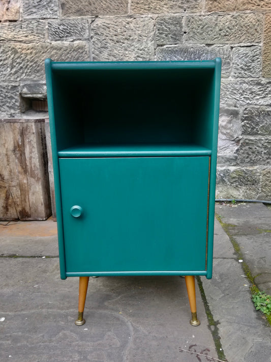 Forest Green vintage bedside cabinet