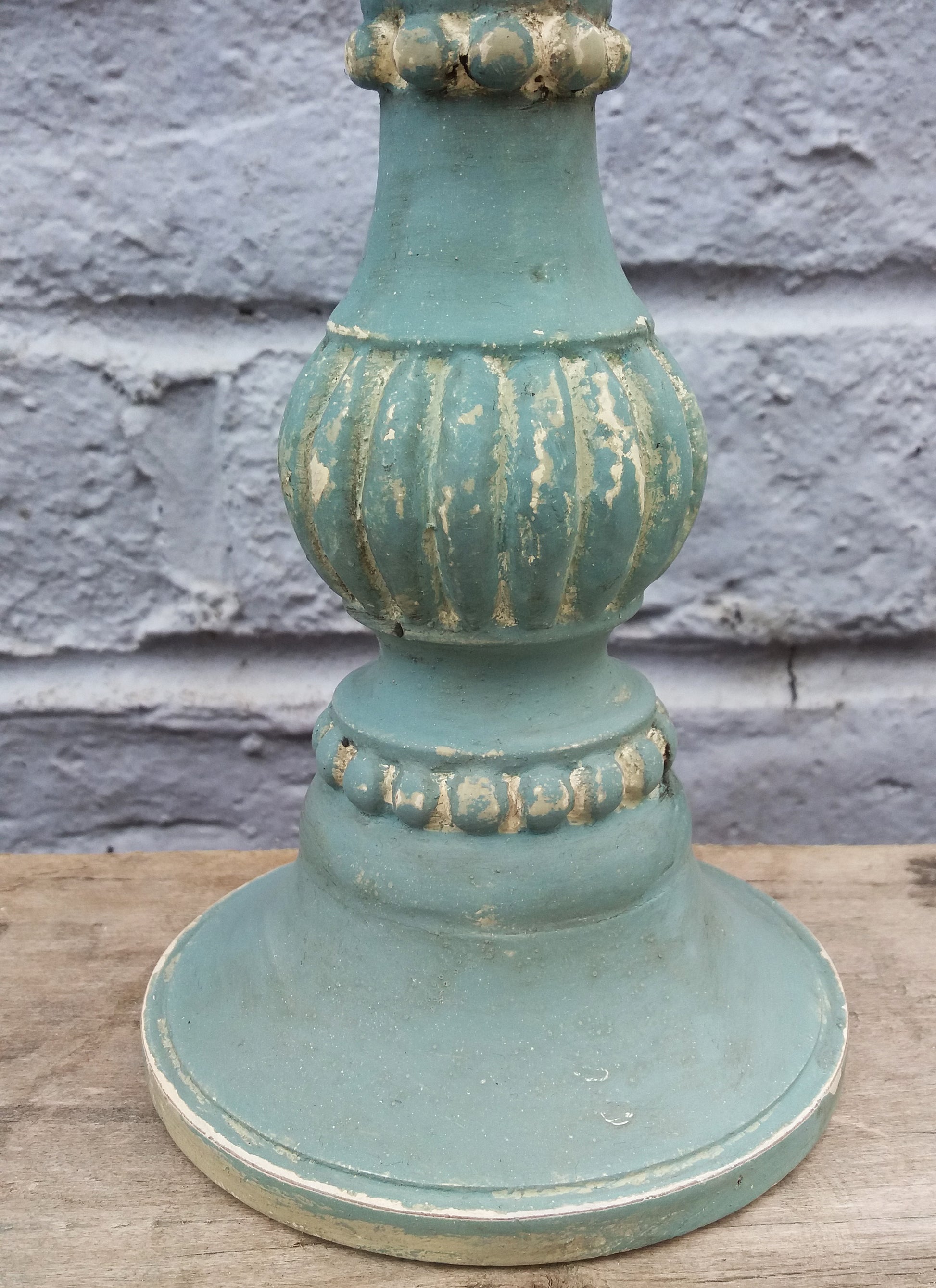 Large chunky painted candlestick