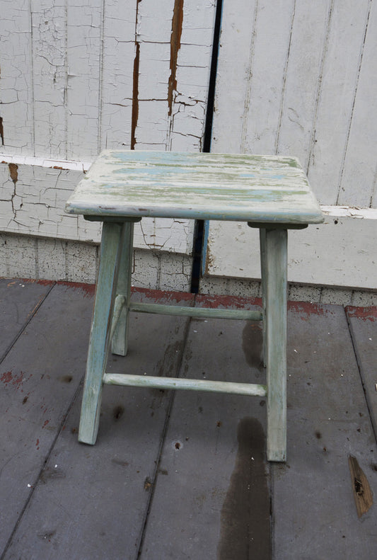 Little primitive vintage step stool in chippy shabby chic miss mustard seed milk paint