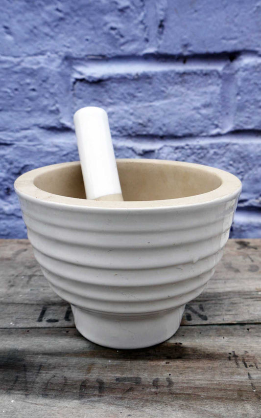 Lovely big ceramic vintage pestle and mortar 