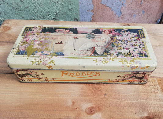 Original Vintage Robbler French chocolate bon bon Tin 1960's