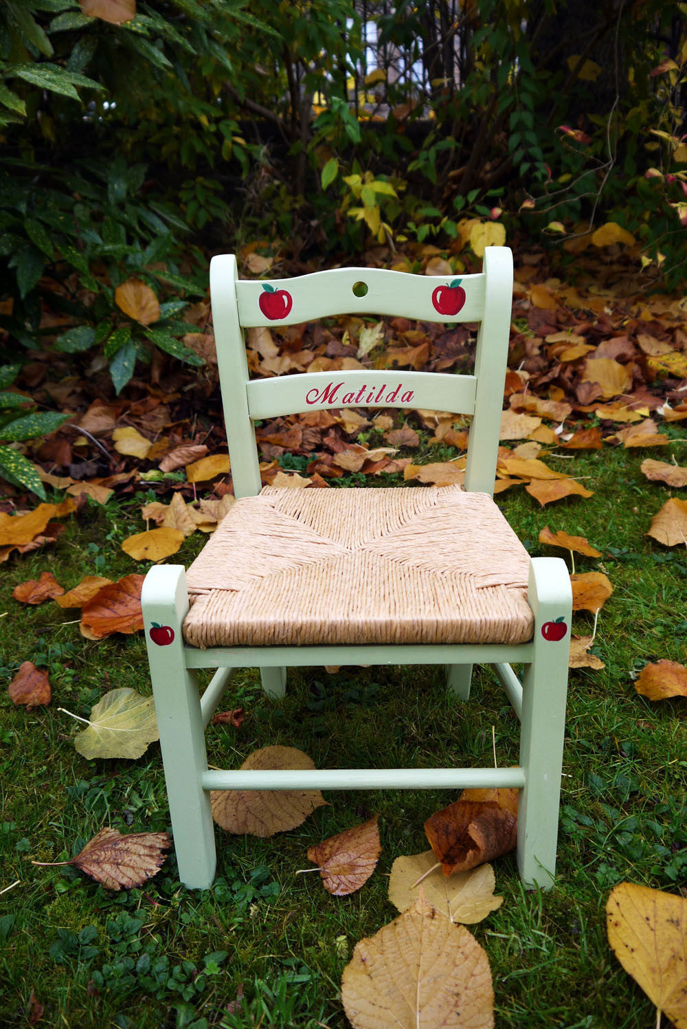 Custom Listing for Emily personalised children's rush seat chairs x 3