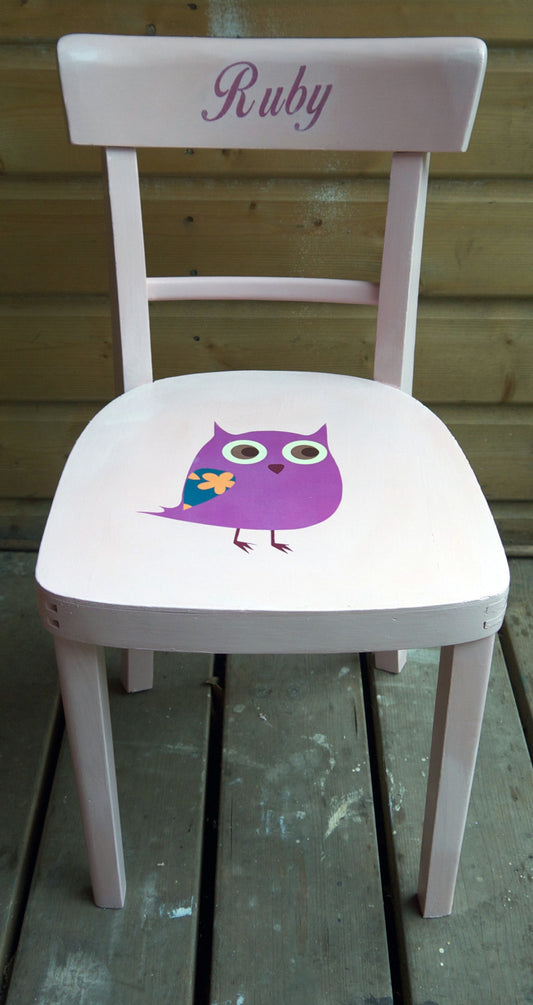 personalised upcycled children's name chair
