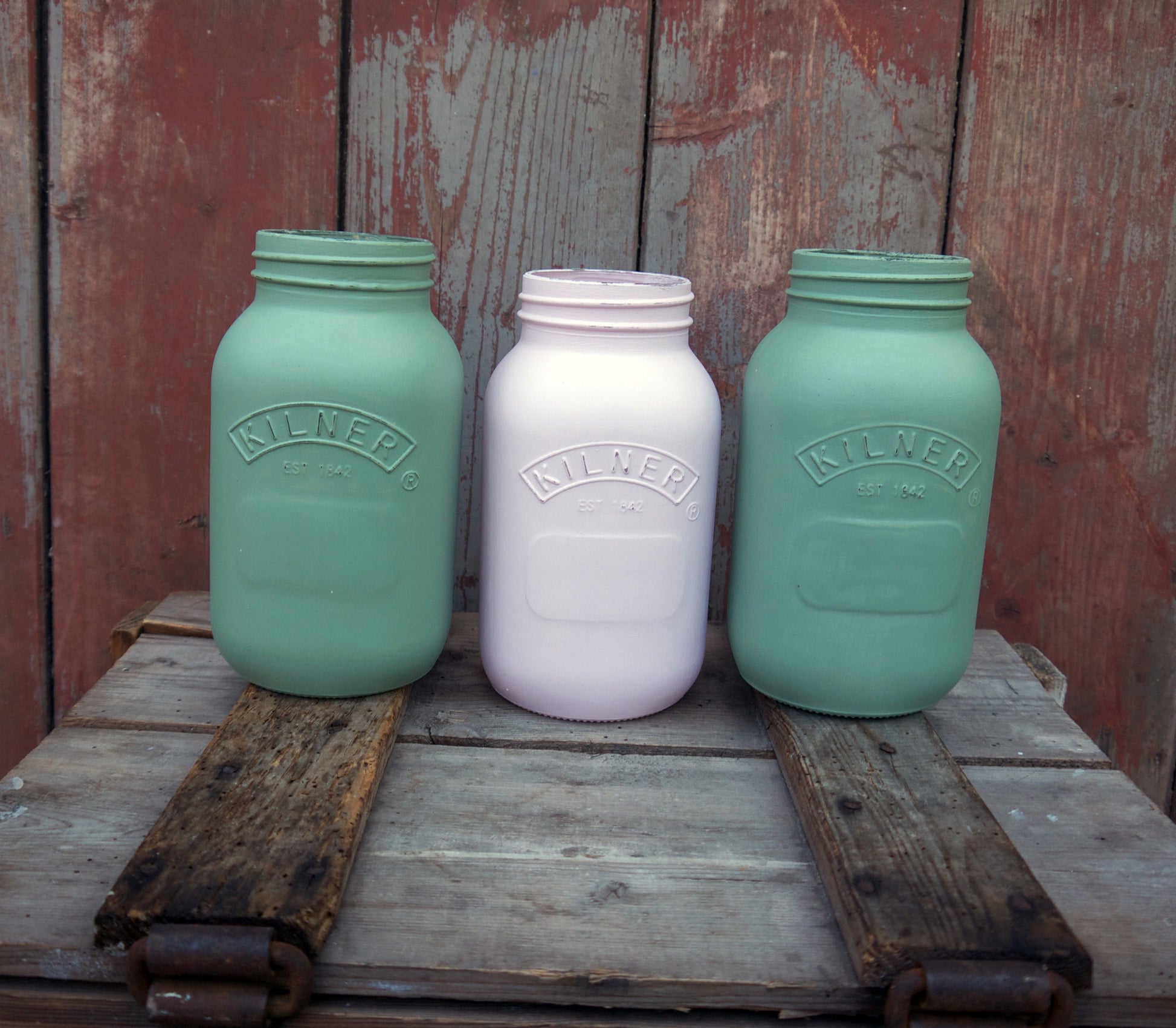 Painted Kilner Mason Jar - painted to order you choose your colours