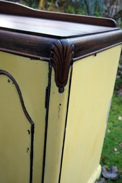 Custom Listing for Jessica Hand painted refurbished sideboard in Miss Mustard Seed yellow milk paint by Emily Rose Vintage