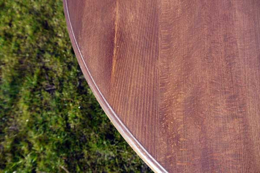 Custom Listing for Jane refurbished round dining table in Annie Sloan Paloma with dark stained top