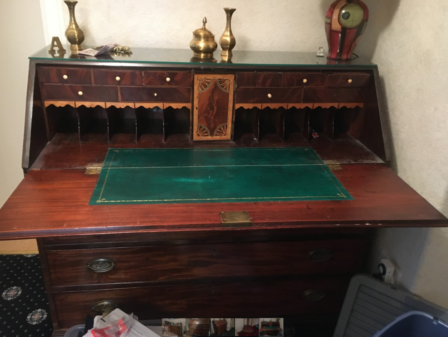 Huge vintage writing bureau available for  painting your choice of colour ....price includes painting