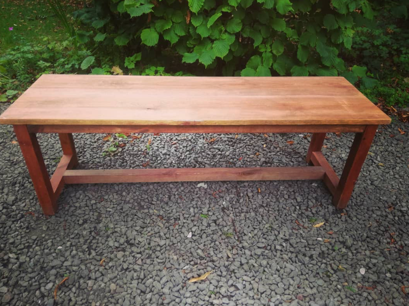 Vintage wooden rustic benches - 2 available for painting