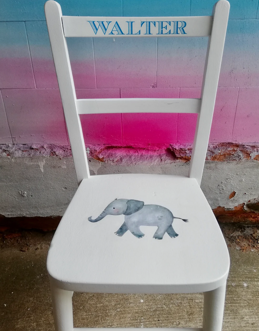 Commission for Alexandra  - little personalised elephant chair