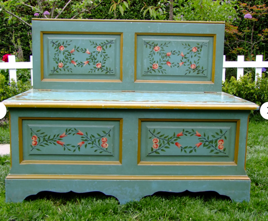 Vintage hand painted chest/bench