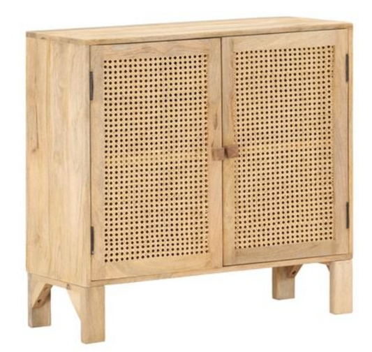 New Sideboard 80x30x73 cm Solid Wood and Natural Cane - painted to order