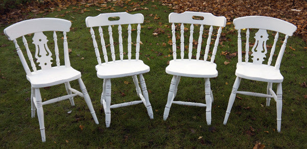 Shabby chic mismatch vintage dining chairs set Made to order by Emily Rose Vintage Annie Sloan paint finish