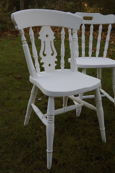 Shabby chic mismatch vintage dining chairs set Made to order by Emily Rose Vintage Annie Sloan paint finish
