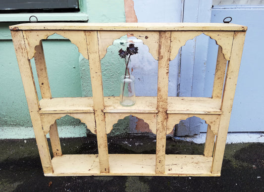 Stunning antique wall shelf with original paintwork and lovely patina