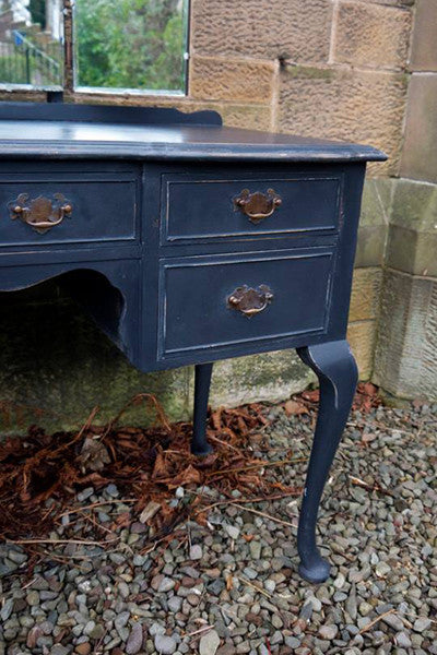 Vintage 1950's Black hand painted French Style Dressing Table by Emily Rose Vintage