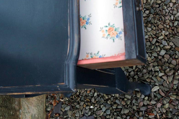 Vintage 1950's Black hand painted French Style Dressing Table by Emily Rose Vintage