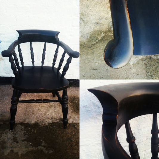 Vintage Captain's Office Chair in Miss Mustard Seed Milk Paint