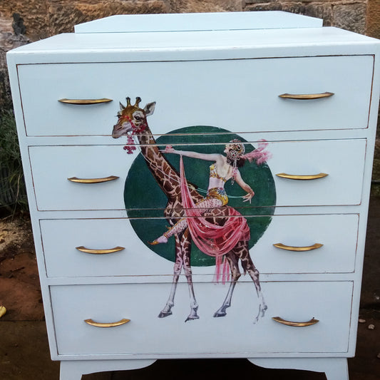 Custom Listing for Paloma Vintage Ercol childrens chair in yellow with retro strongman design and hand painted chest of drawers