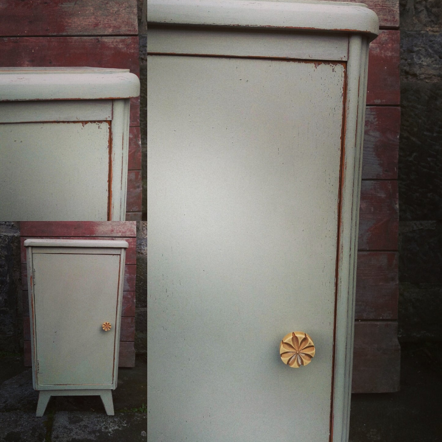 Vintage bedside cabinet hand painted in MIlk Paint