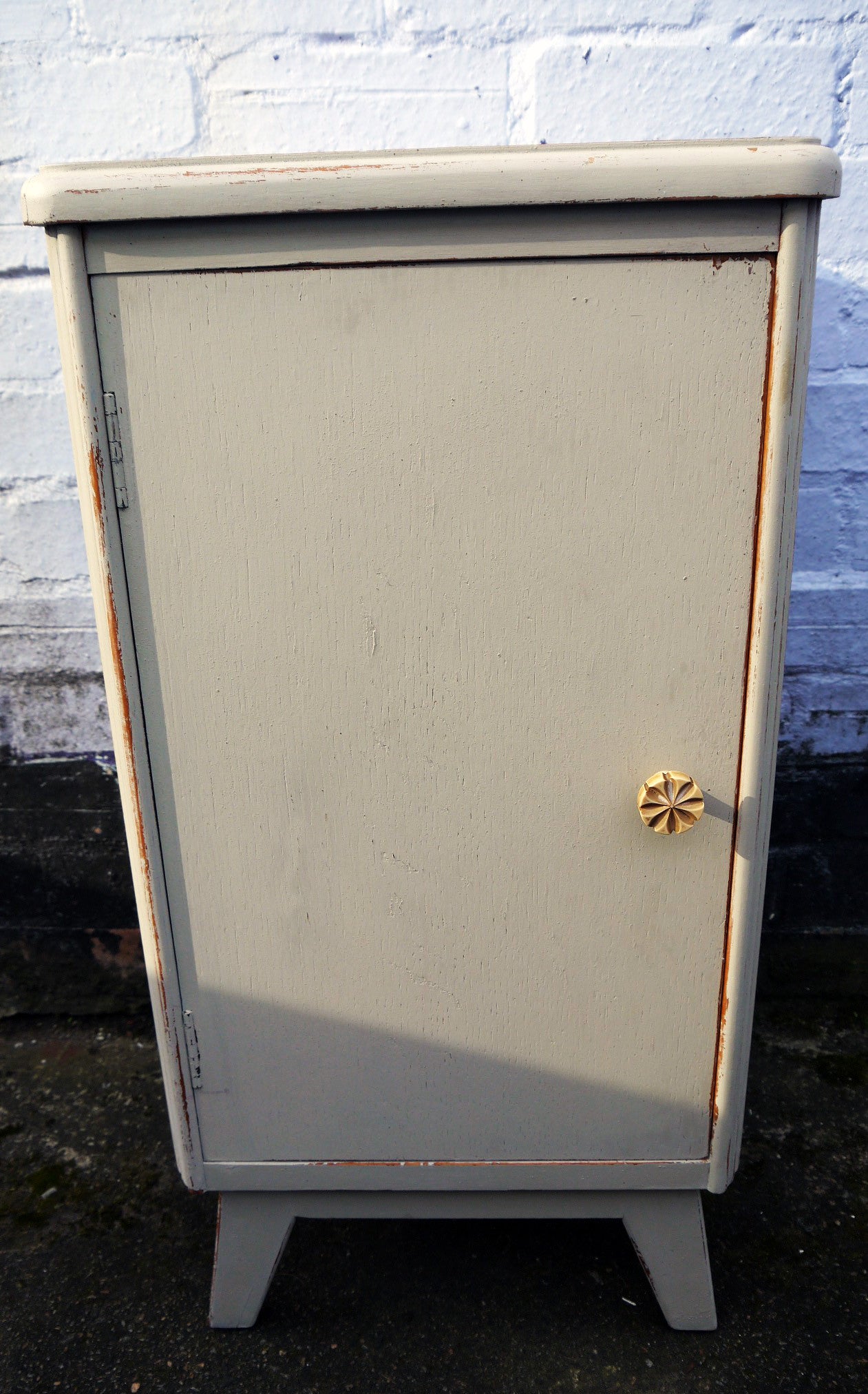 Vintage bedside cabinet hand painted in Miss mustard seed Milk Paint
