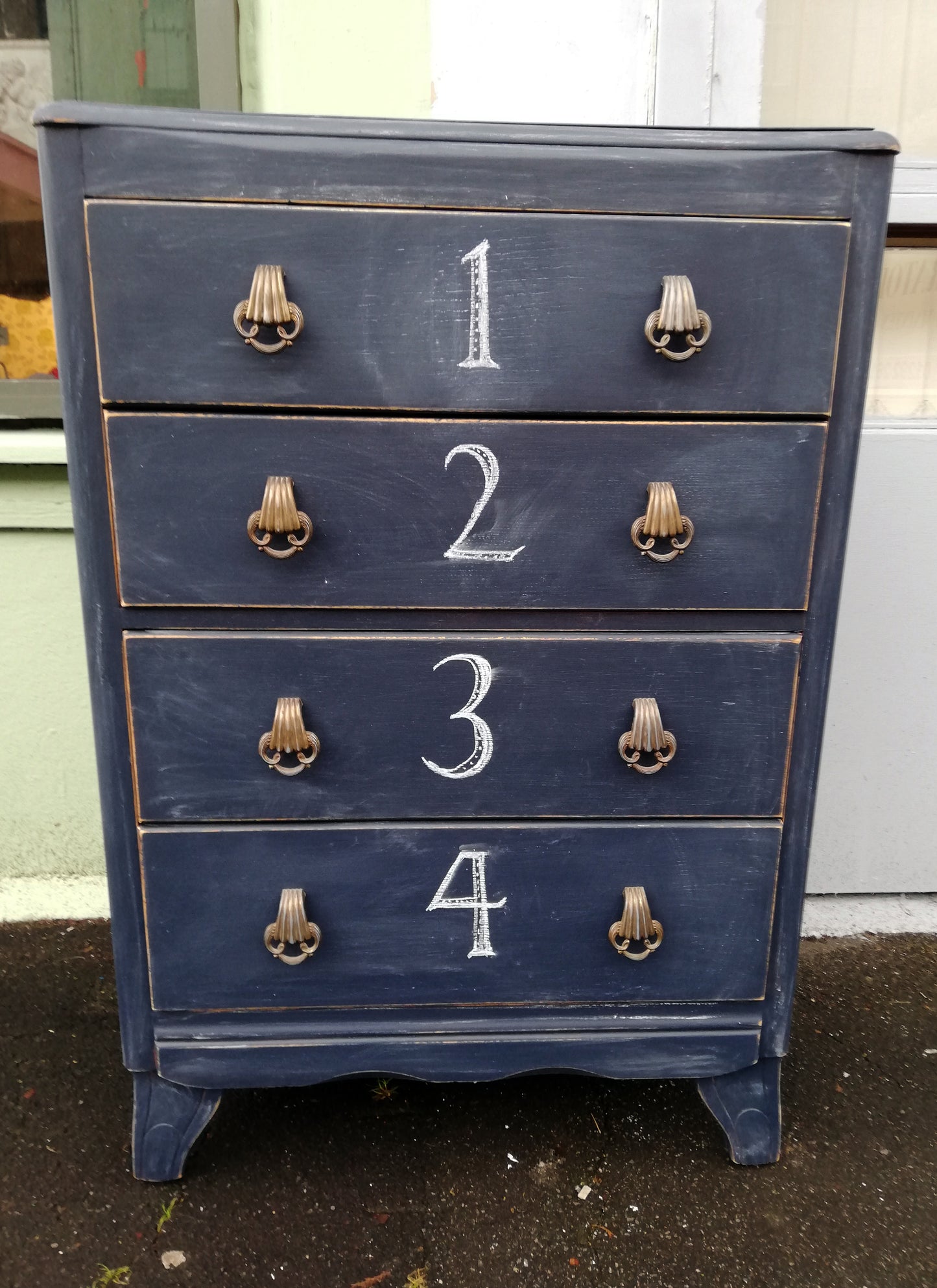 Vintage chalk board painted children's chest of drawers made to order
