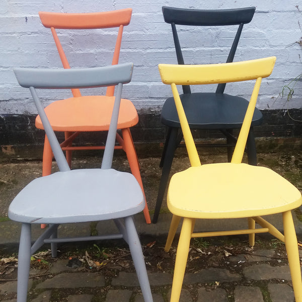 Vintage children's Ercol chairs painted in Miss Mustard Seed Milk Pain
