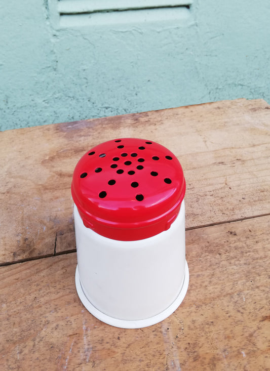 Vintage  enamelware flour duster