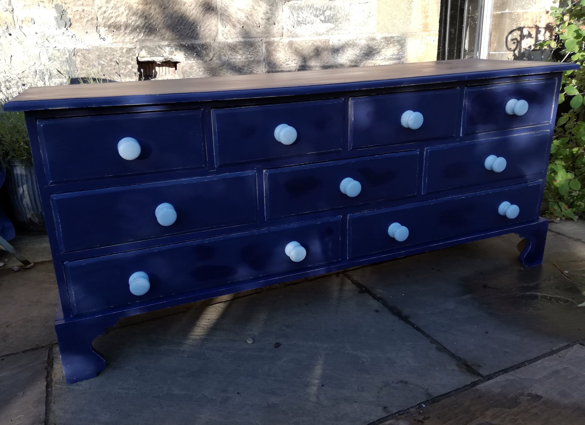 Vintage hand painted multi drawer pine sideboard in Fusion Mineral Paint