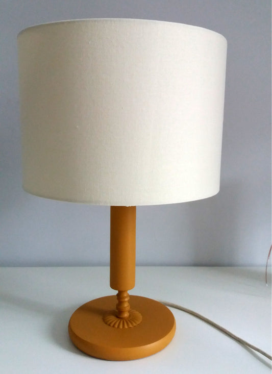 Vintage lamp base updated with fusion mineral paint in Mustard Yellow