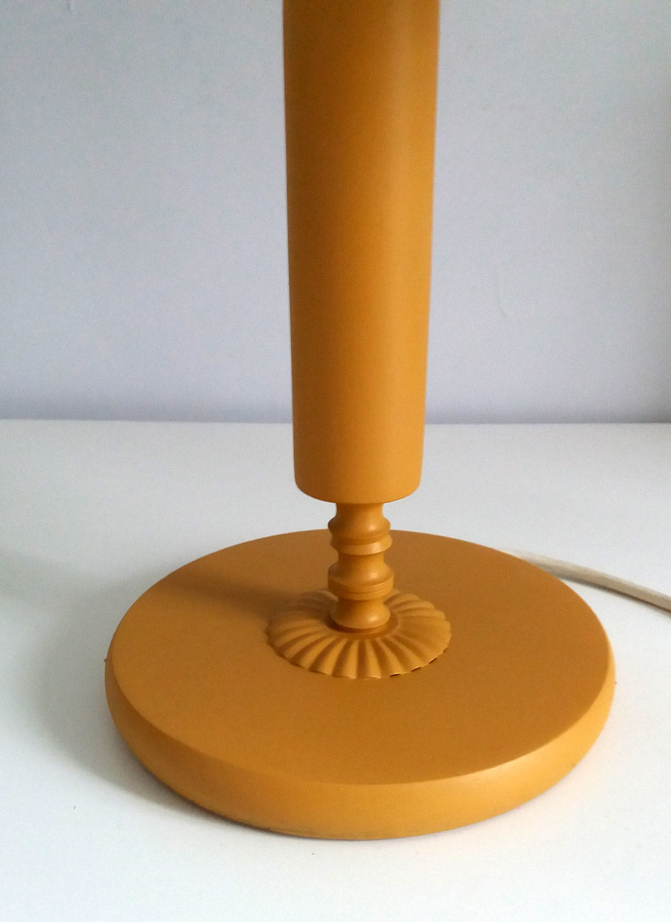Vintage lamp base updated with fusion mineral paint in Mustard Yellow