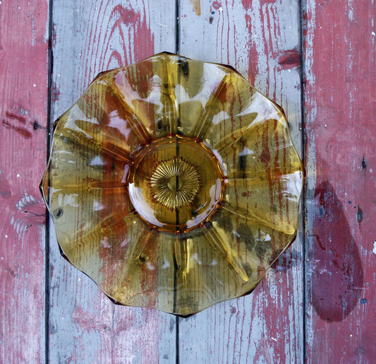Vintage large glass serving plate