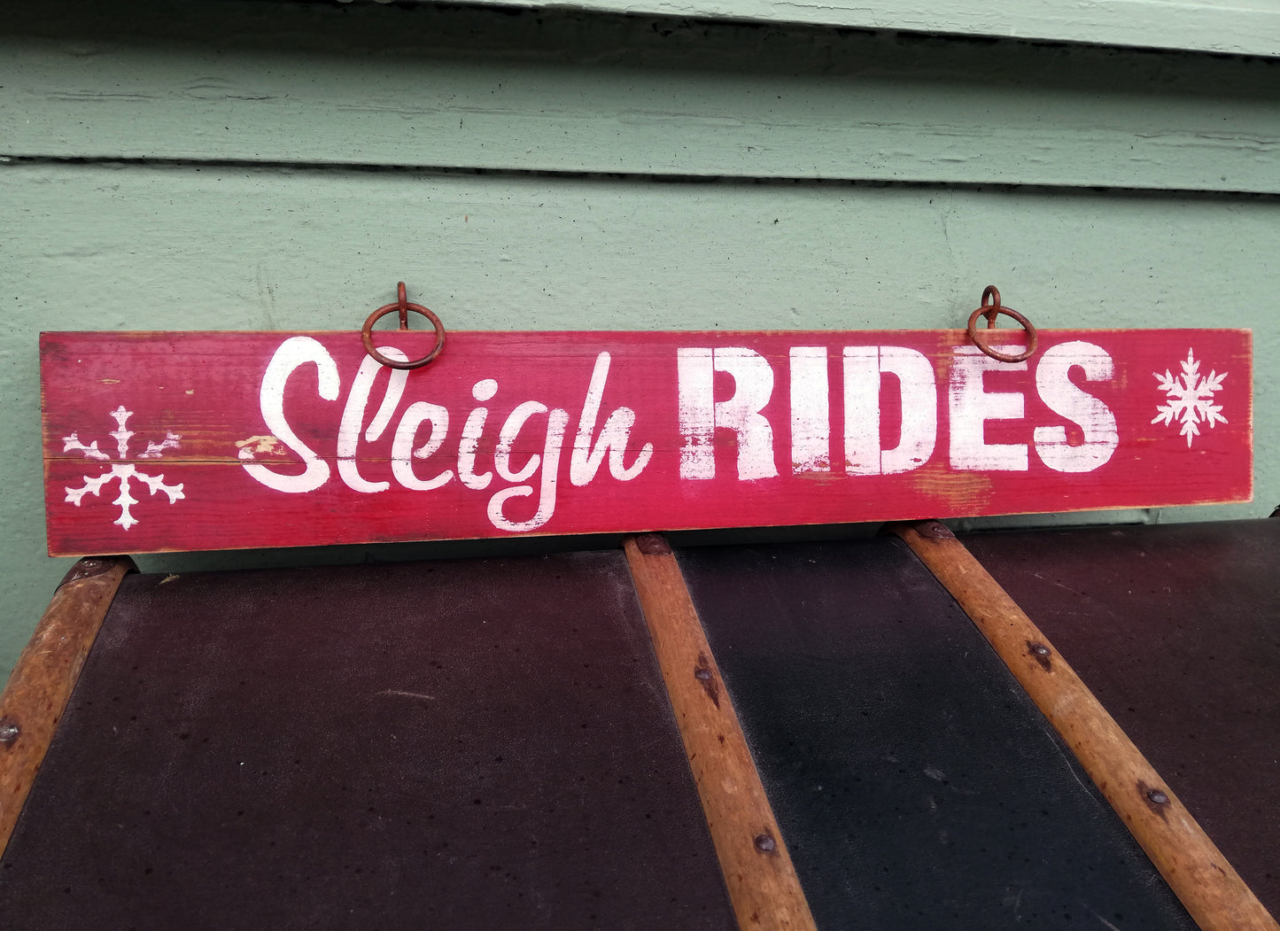Vintage style Sleigh Rides Christmas Sign - made to order