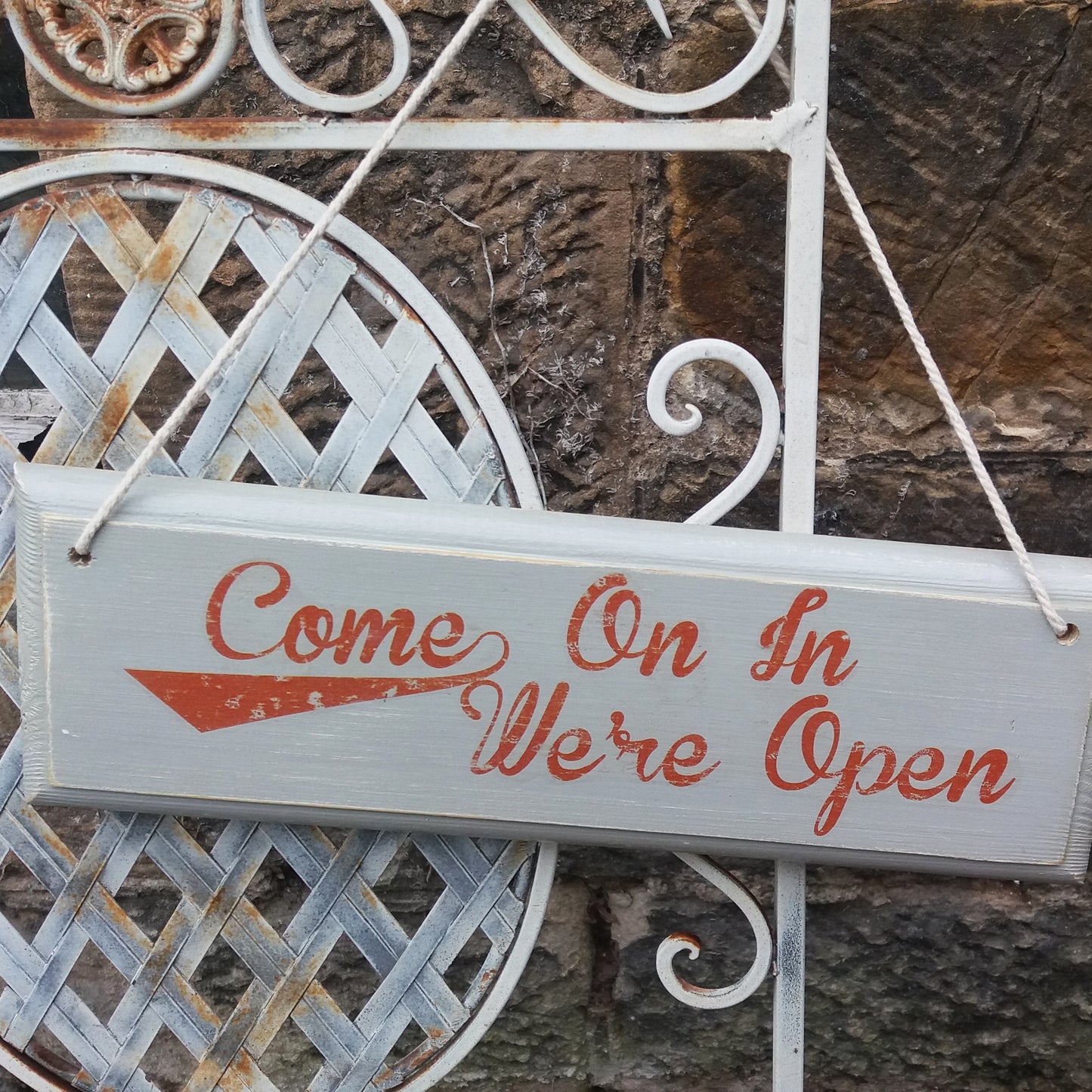 Vintage style hand made shop door sign open / closed / back in 5 custo ...