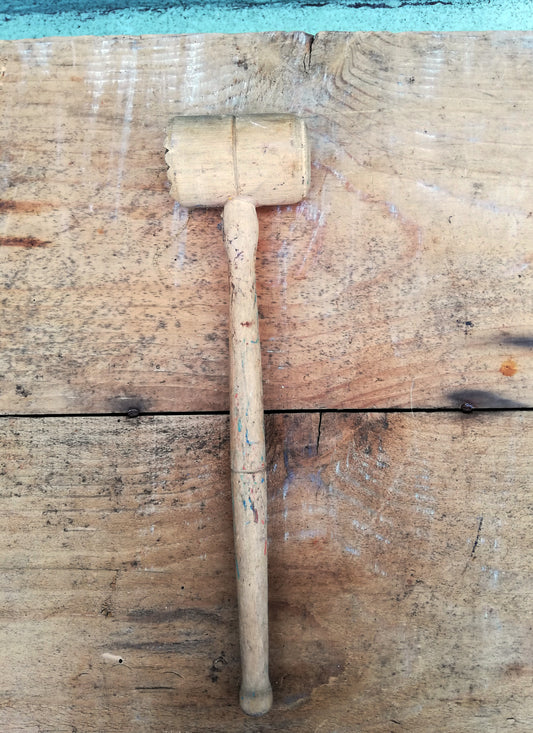 Vintage wooden meat tenderiser mallet