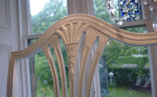 Dressing table chair in Teal and ANNABELL DUKE giltter glaze.