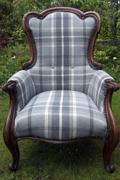 reupholstered arm chair by Emily Rose Vintage